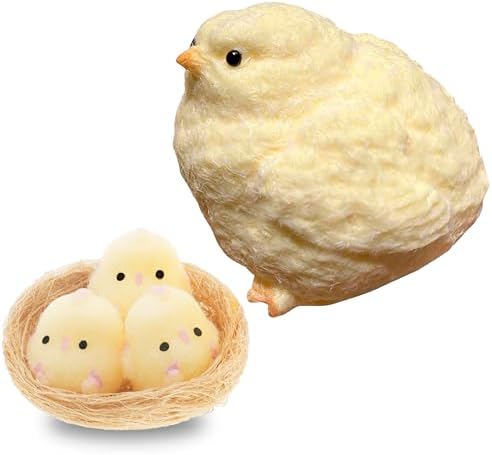 Jumbo Chick Squishy, Big Fuzzy Slow Rising Squeeze Toy Set