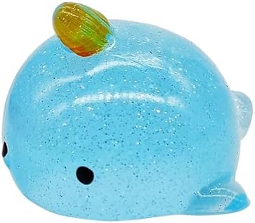 Mini Whale Squishy Glitter Narwhal Pocket Stress Toy