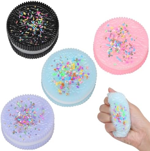 4 Pack Cookie Squishy Set Kawaii Sandwich Sensory Toys