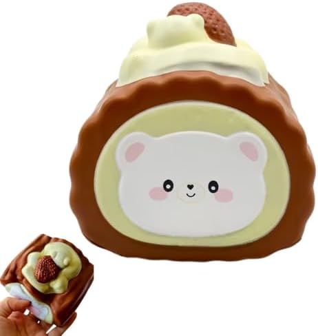 Slow Rising Bear Squishy Chocolate Cake Roll Fidget Toy