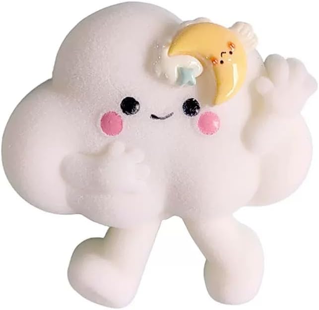 Kawaii Cloud Squishy with Moon, Slow Rising Mochi Squishy Toy