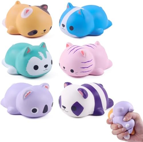 Soft Panda Squishy Animal Pack 6 Cute Squeeze Toys