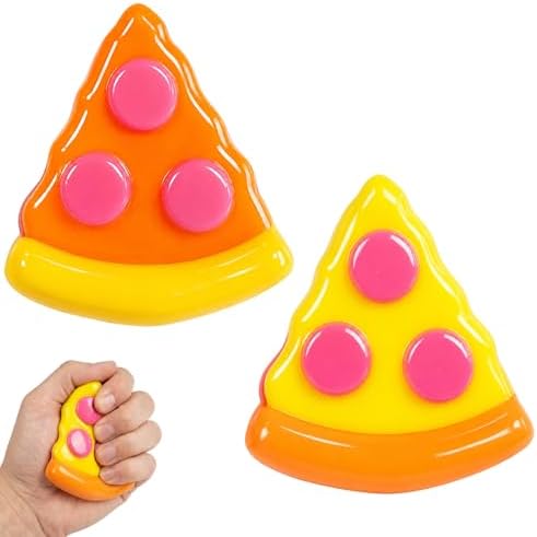 Fidget Pizza Squishy 2 Pcs, Squishy Pizza & Cake Desk Buddies