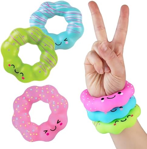 Mochi Donut Squishy Bracelet 3-Pack for Busy Fingers