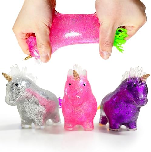 3 Pack Unicorn Squishy Stretchy Squeeze Stress Relief Balls