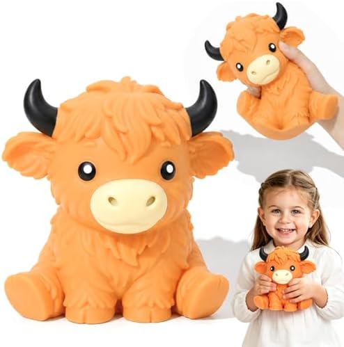 Jumbo Cow Squishy Soft Slow Rising Highland Stress Ball Toy