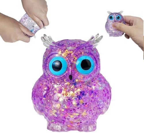 Galaxy Owl Squishy Slow Rising Purple Glitter Desk Toy