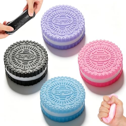Cookie Mochi Squishy 4 Pack, Soft Squeeze Stress Toy
