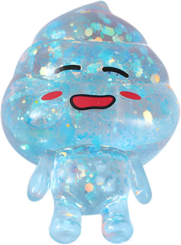 Jumbo Poop Squishy - Clear Glitter Squishy Character Toy