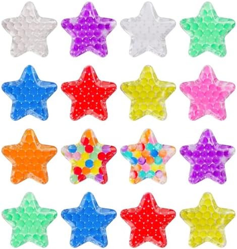 16 Pack Star Squishy Water Bead Balls - Mini Sensory Fidget Toys