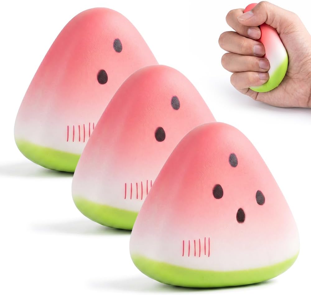 Stretchy Watermelon Squishy Trio Soft Slow Rising Fidget Toy