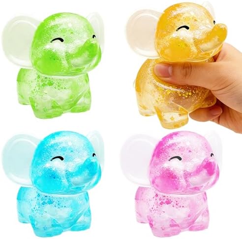 4 Pack Elephant Squishy Cute Slow Rising Stress Relief Toys