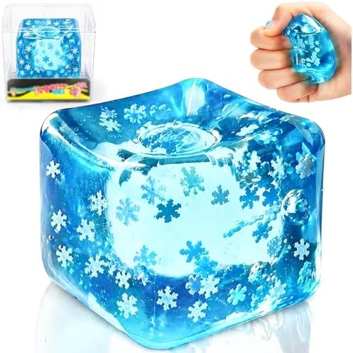 Ice Cube Squishy – Snowflake Jelly Cube Sensory Stress Toy