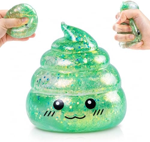 Mint Green Poop Squishy Sugar Ball - Glitter Fidget Toy
