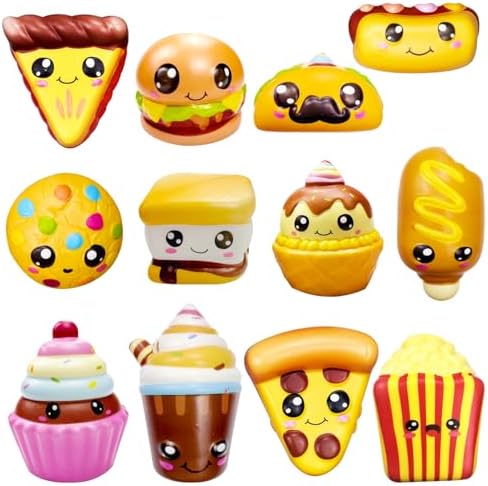 Taco Squishy Party Pack, 12 Fast Food Slow Rise Squeeze Toys