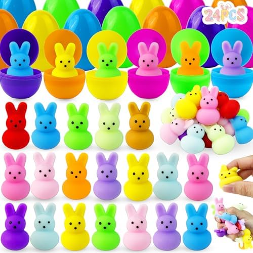 Mochi Bunny Squishy 24 Pack Mini Kawaii Squeeze Toy Set