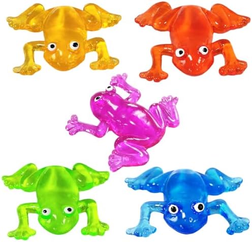 5 Pack Sticky Frog Squishy Stretchy Mochi Party Toys