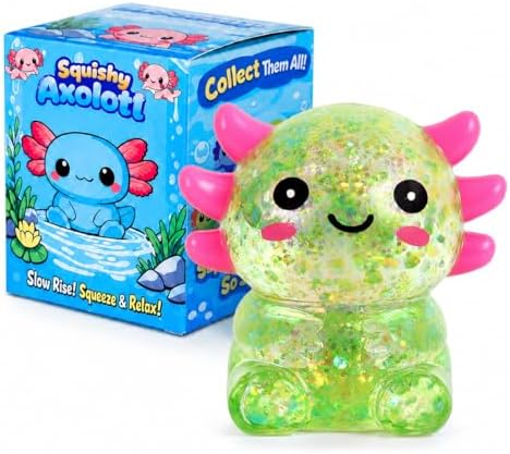 Kawaii Axolotl Squishy: Big-Eyed Squeeze Fidget