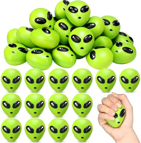 Mini Alien Squishy Stress Balls Bulk 24 Pack Party Favors