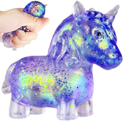 Purple Unicorn Squishy Galaxy Glitter Squeeze Stress Toy