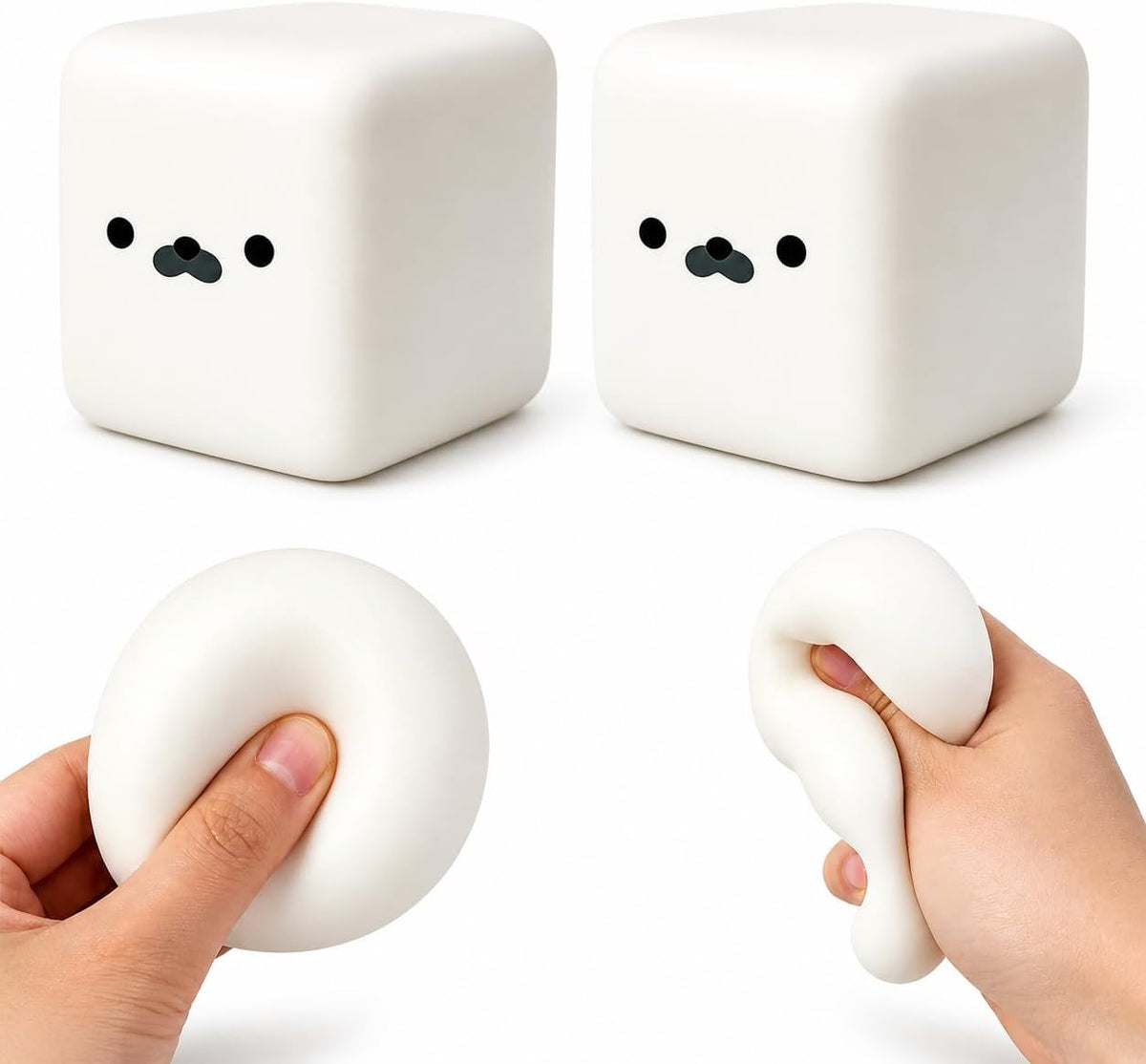 2 Pack Marshmallow Squishy Soft Tofu Squeeze Fidget Toy