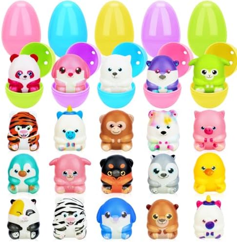 Chubby Animal Egg Squishy, 20 Prefilled Surprise Eggs