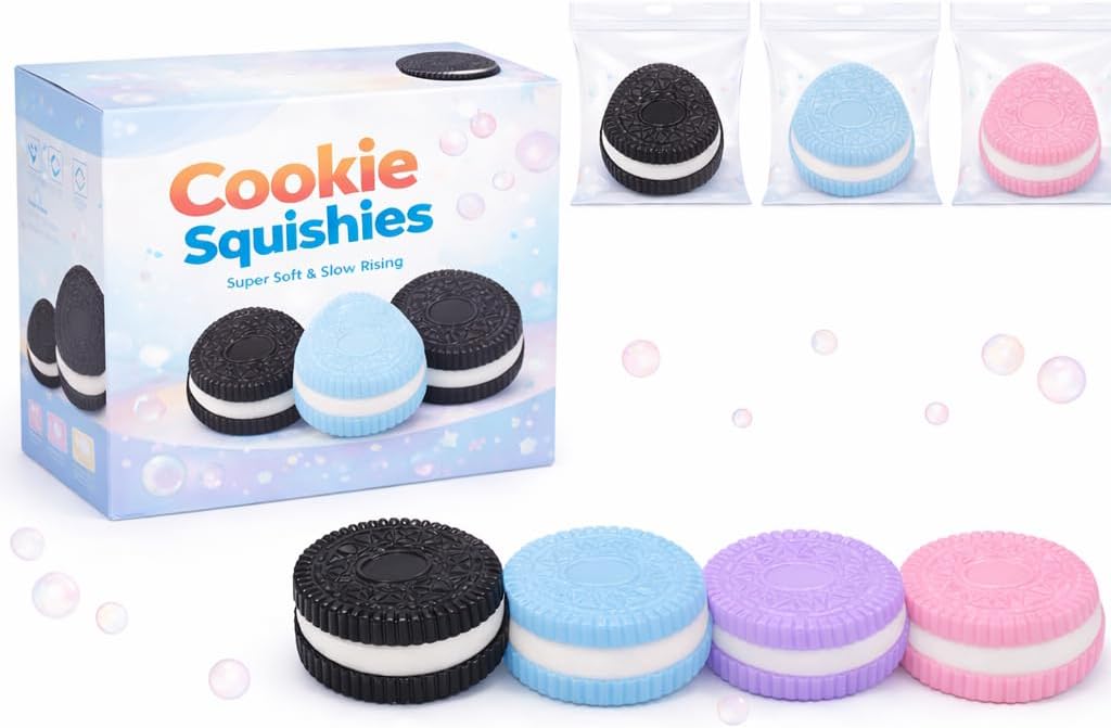 Slow Rising Cookie Squishy 4 Pack Soft Sandwich Toys