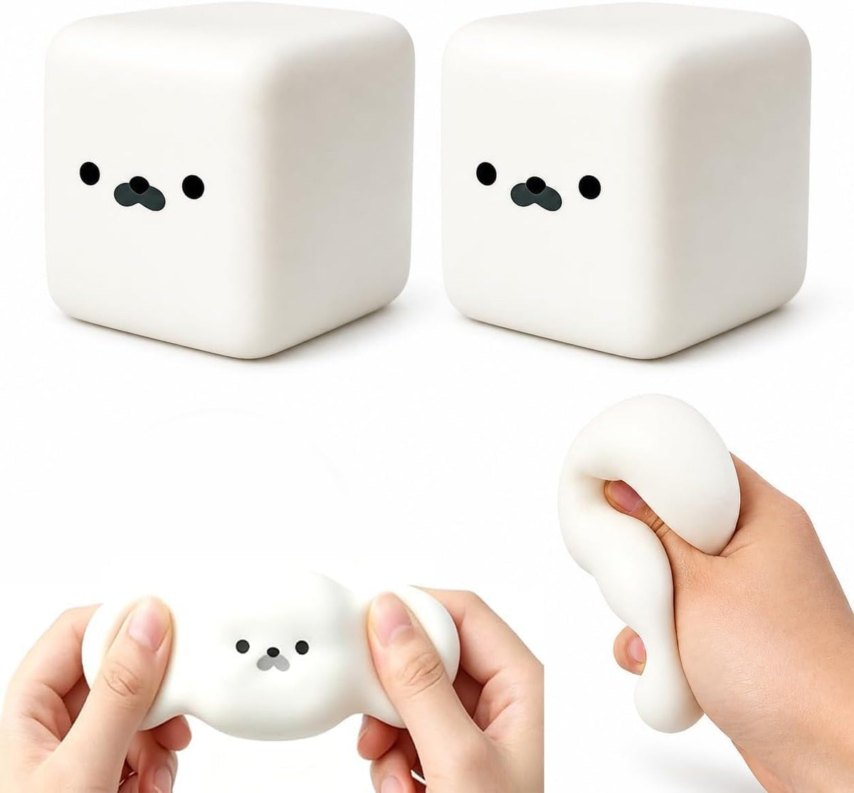 Soft Marshmallow Squishy Slow Rising Tofu Stress Ball Duo