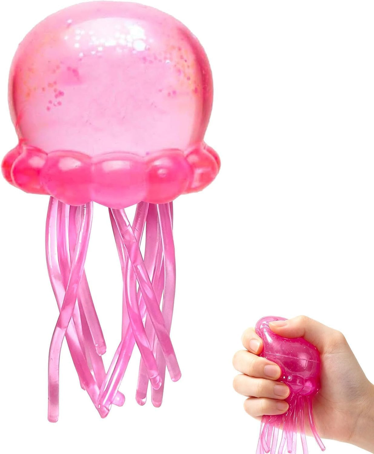 Glitter Pink Jellyfish Squishy Slow Rise Fidget Toy