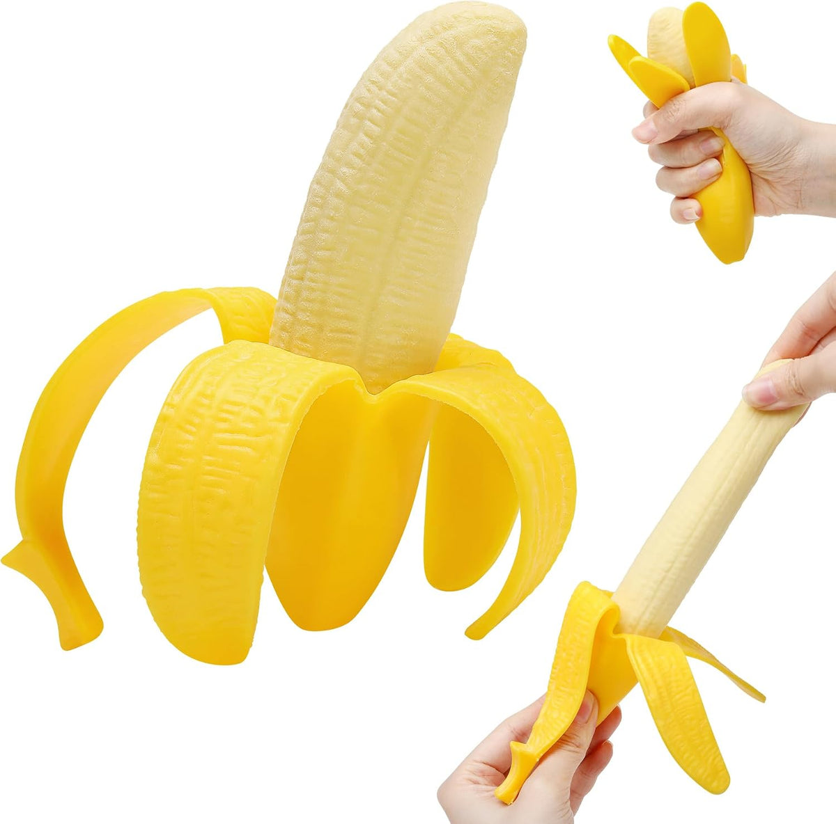 Stress Relief Banana Squishy, Scented 5-Inch Palm Squeeze