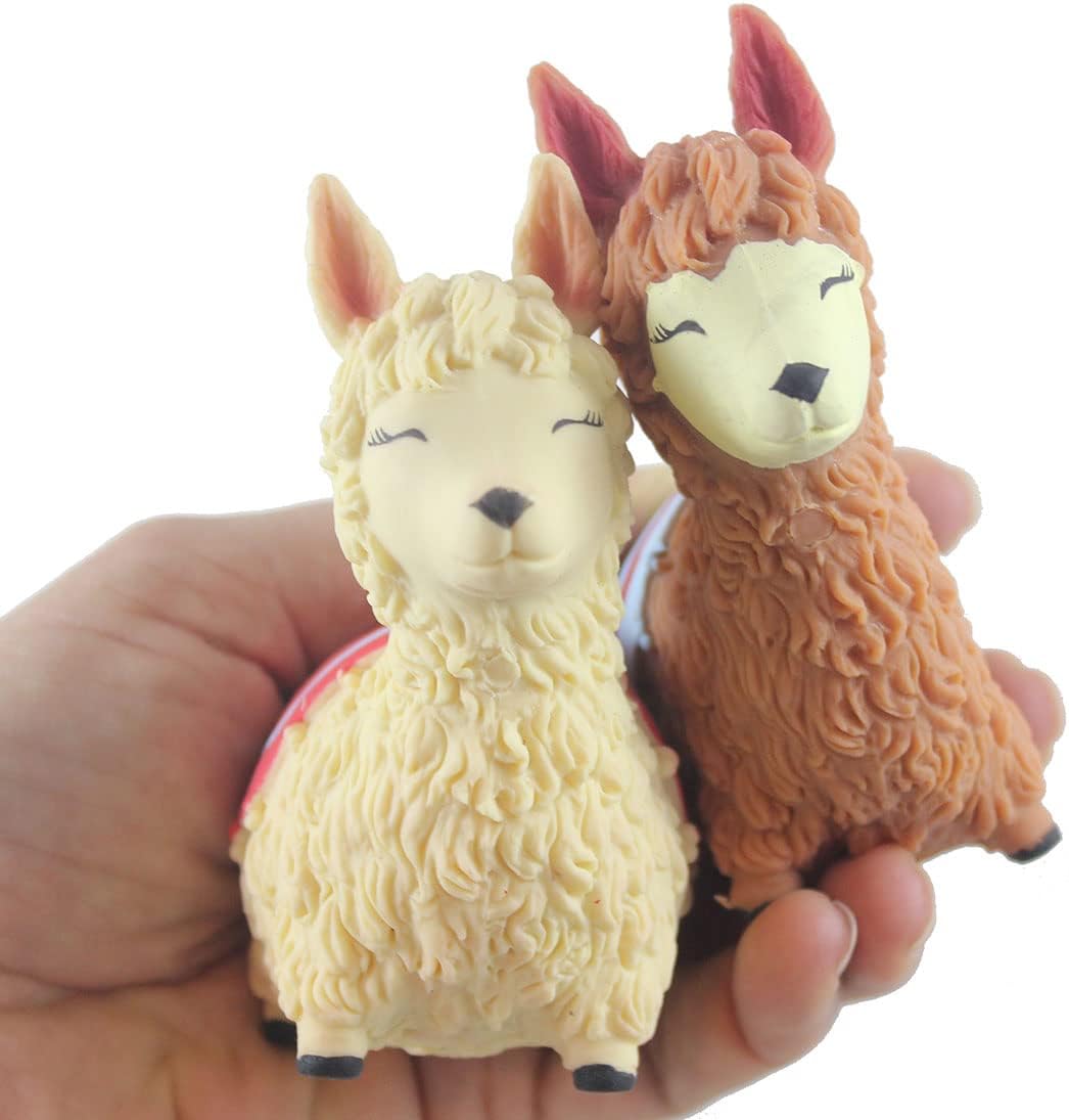 2 Pack Llama Squishy Sand Animals, Moldable Squeeze Toy