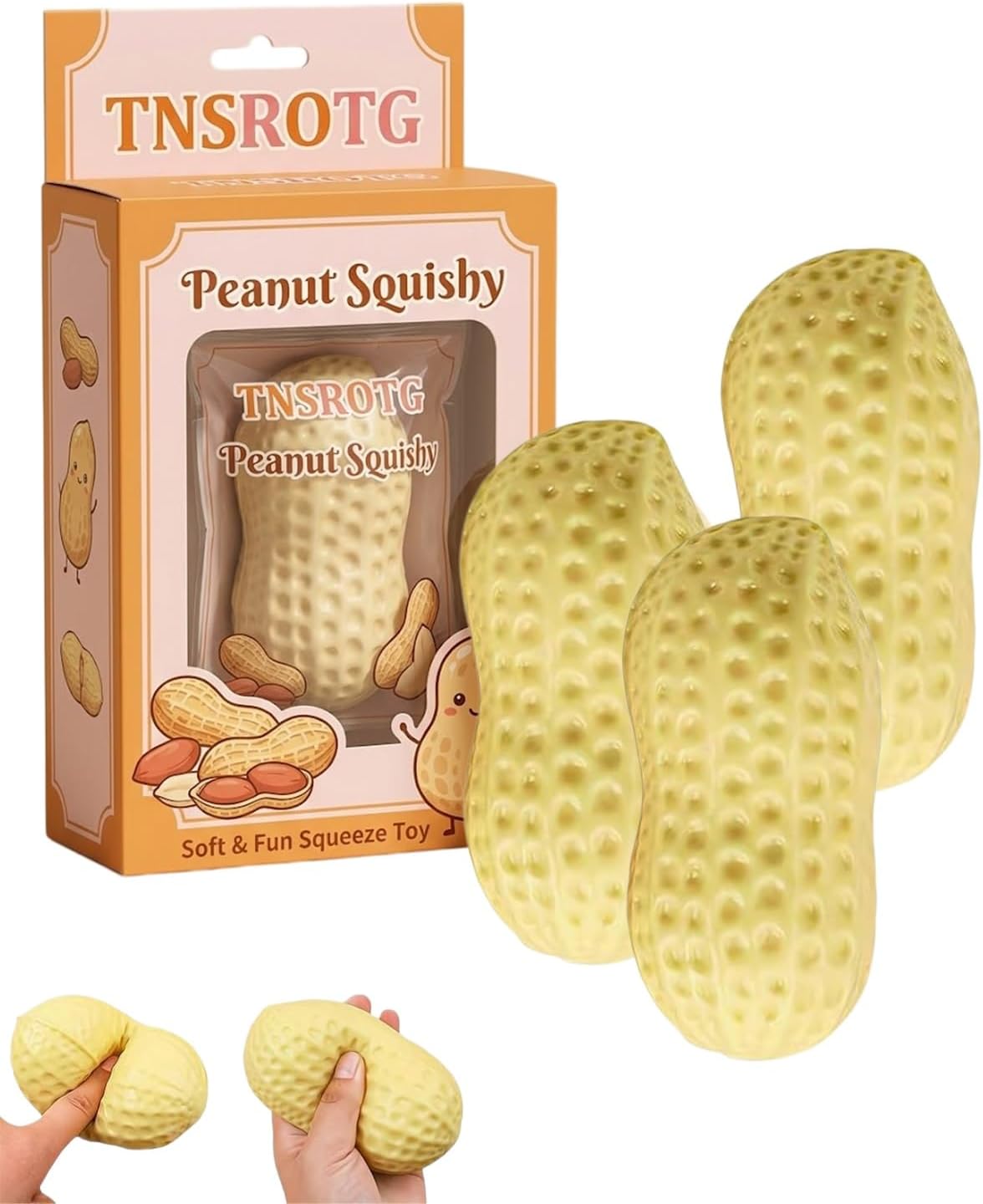 3 Piece Peanut Squishy Ball Set — Crunchy Trio to Squash