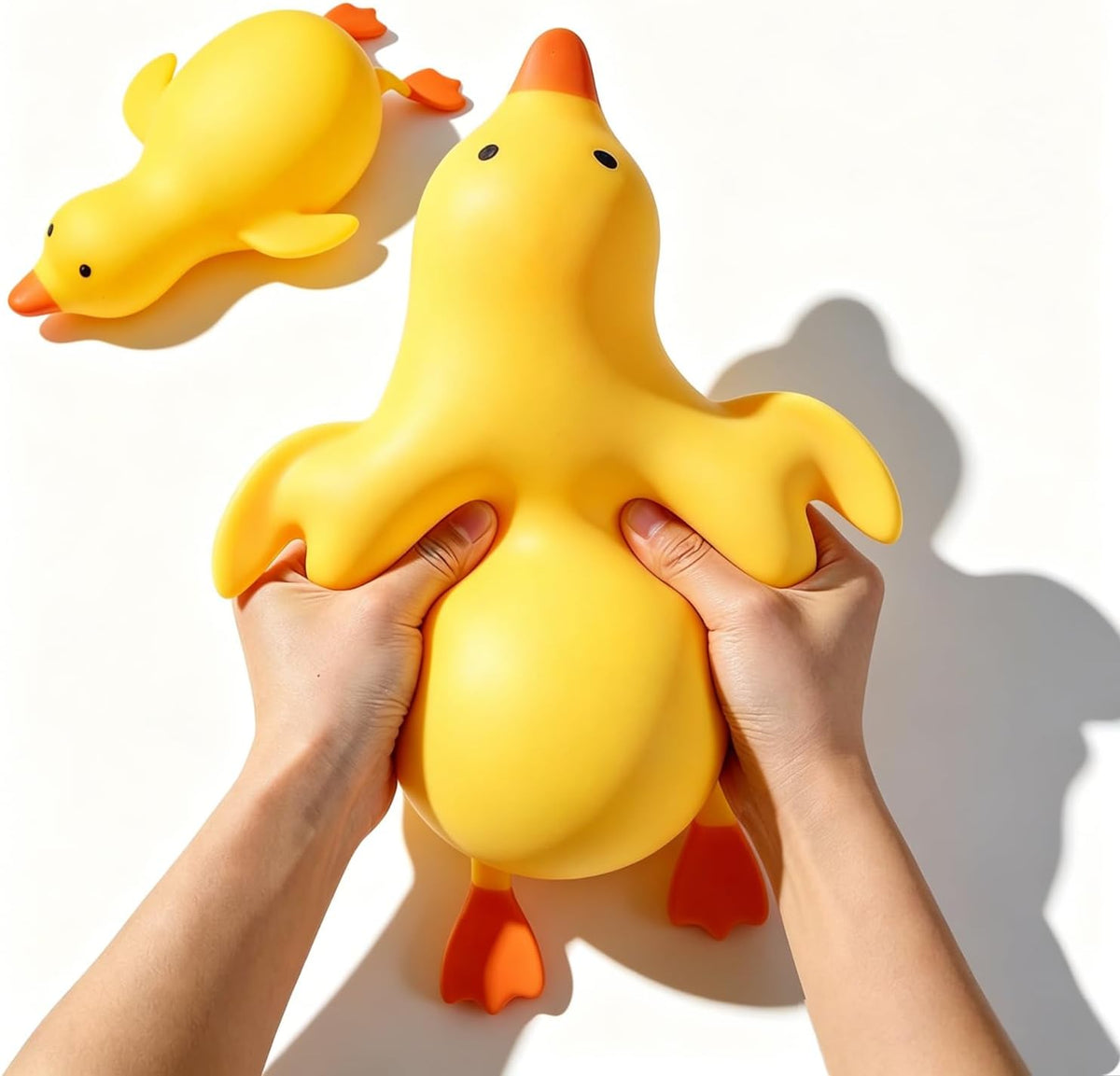 Jumbo Duck Squishy, Big Two-Hand Squeeze Stress Toy
