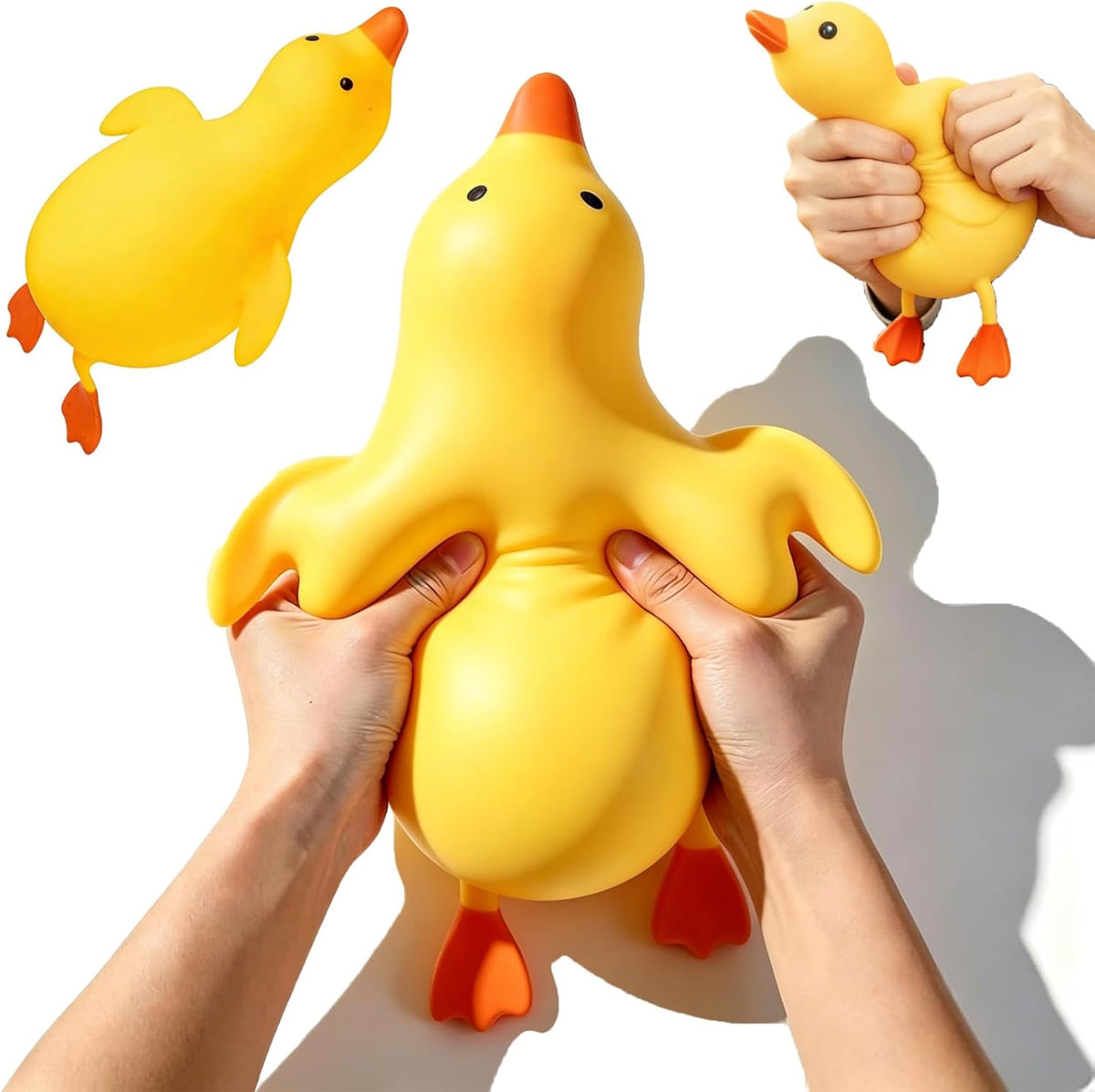 Jumbo Duck Squishy, Giant Two-Hand Squeeze Stress Toy