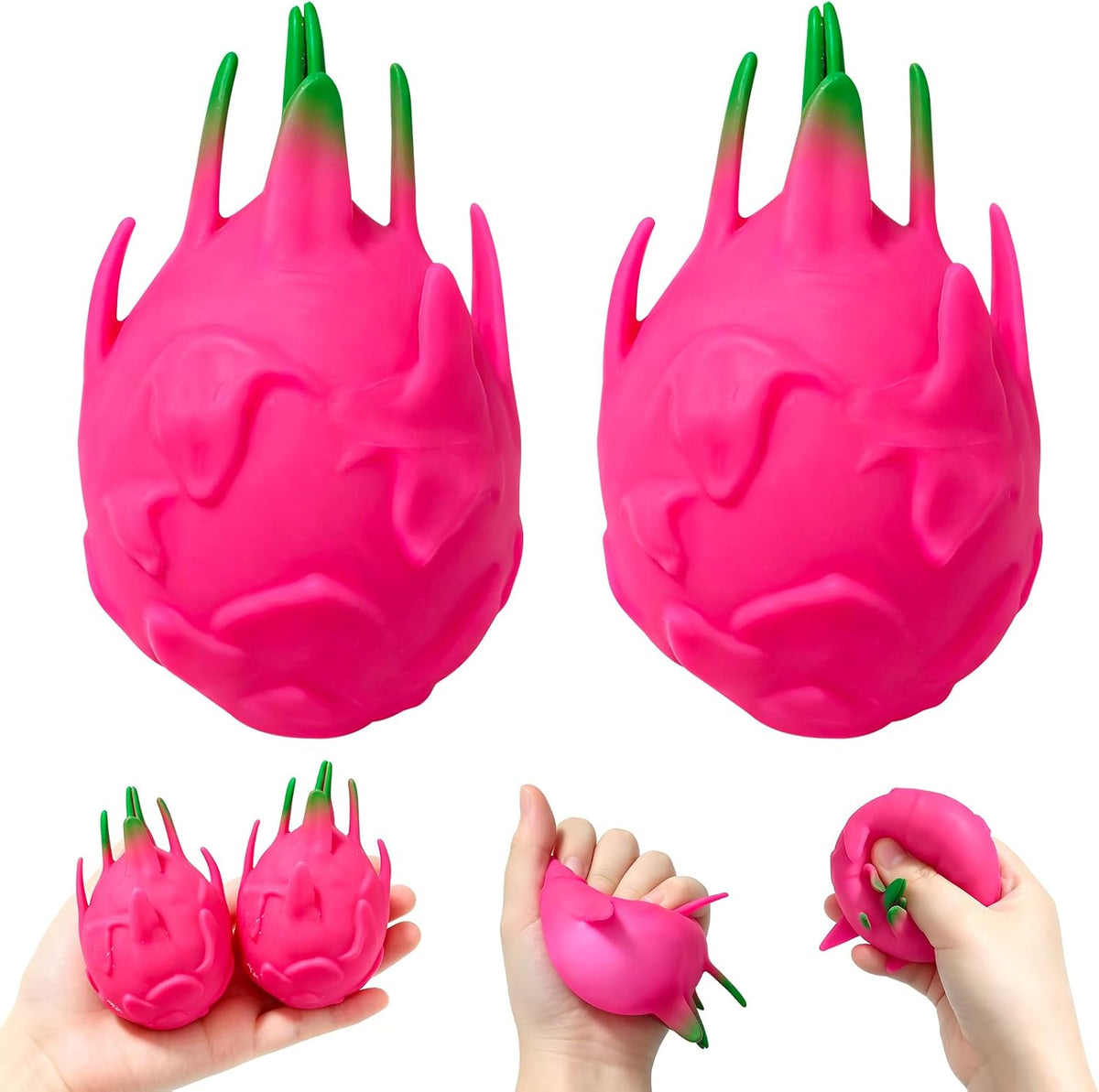2 Pack Dragon Fruit Squishy Soft Slow Rising Fidget Set