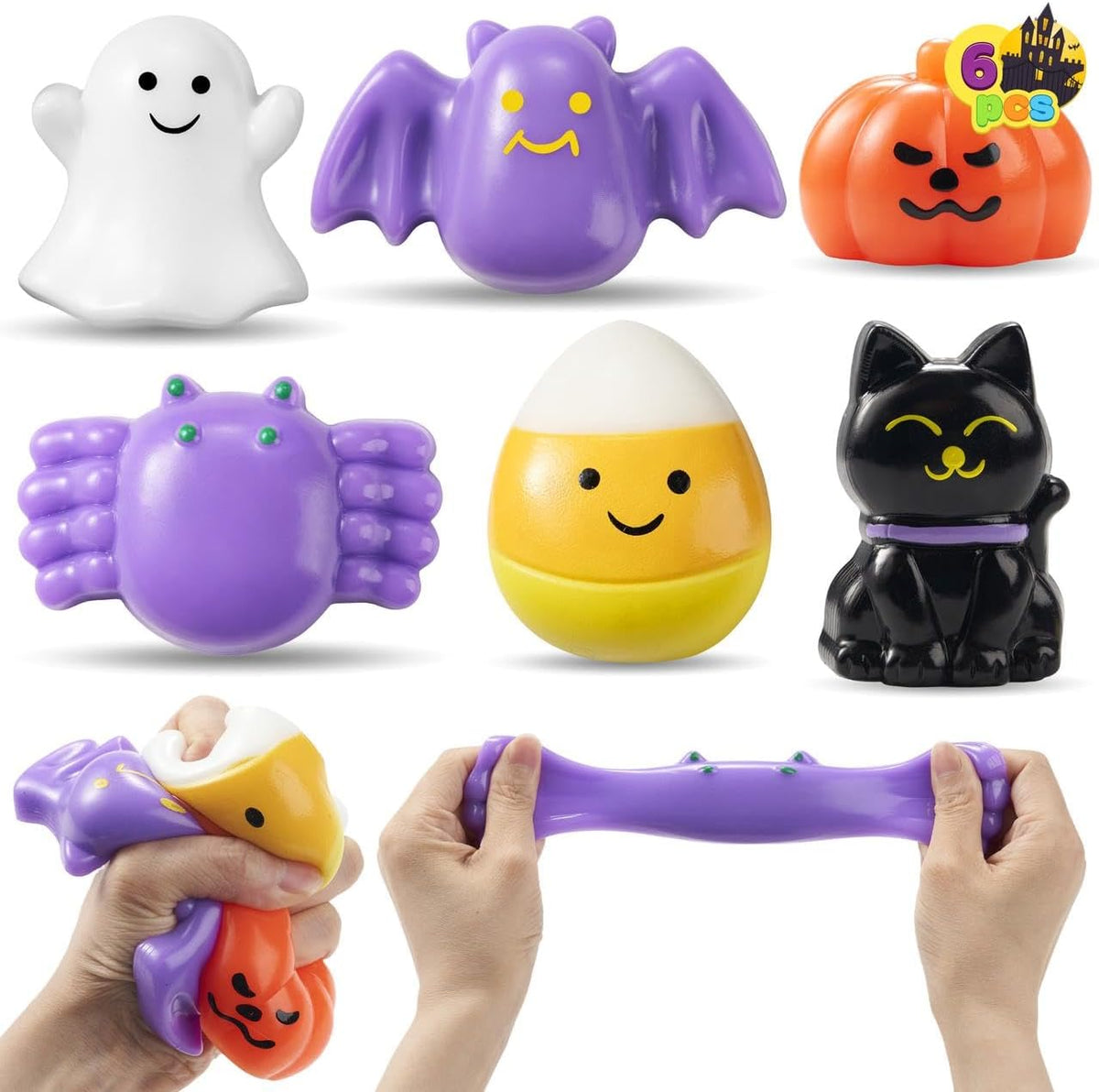 Mini Ghost Squishy 6 Pack Soft Mochi Squeeze Toys