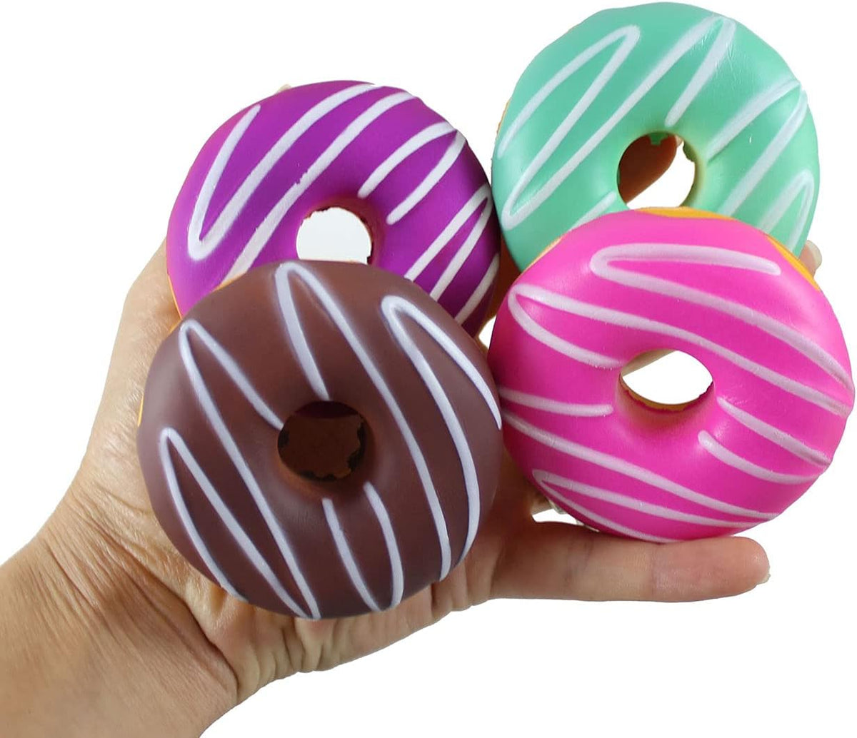 4 Pack Donut Squishy, Scented Slow-Rise Memory Foam