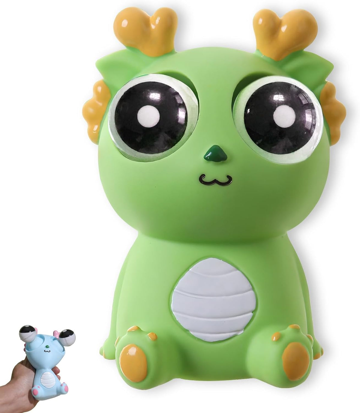 Green Dragon Squishy Pop-Out Eye Squeeze Stress Toy