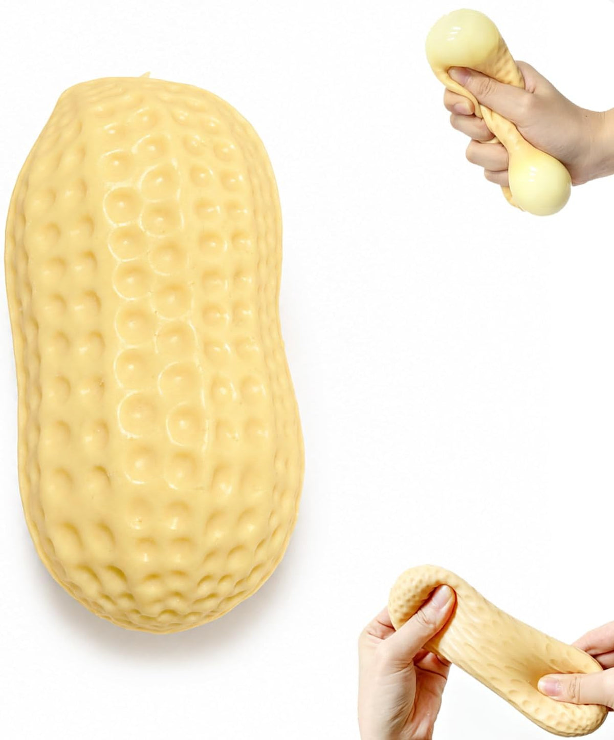 Soft Peanut Squishy Fidget Toy — One-Handed Squeeze for Calm