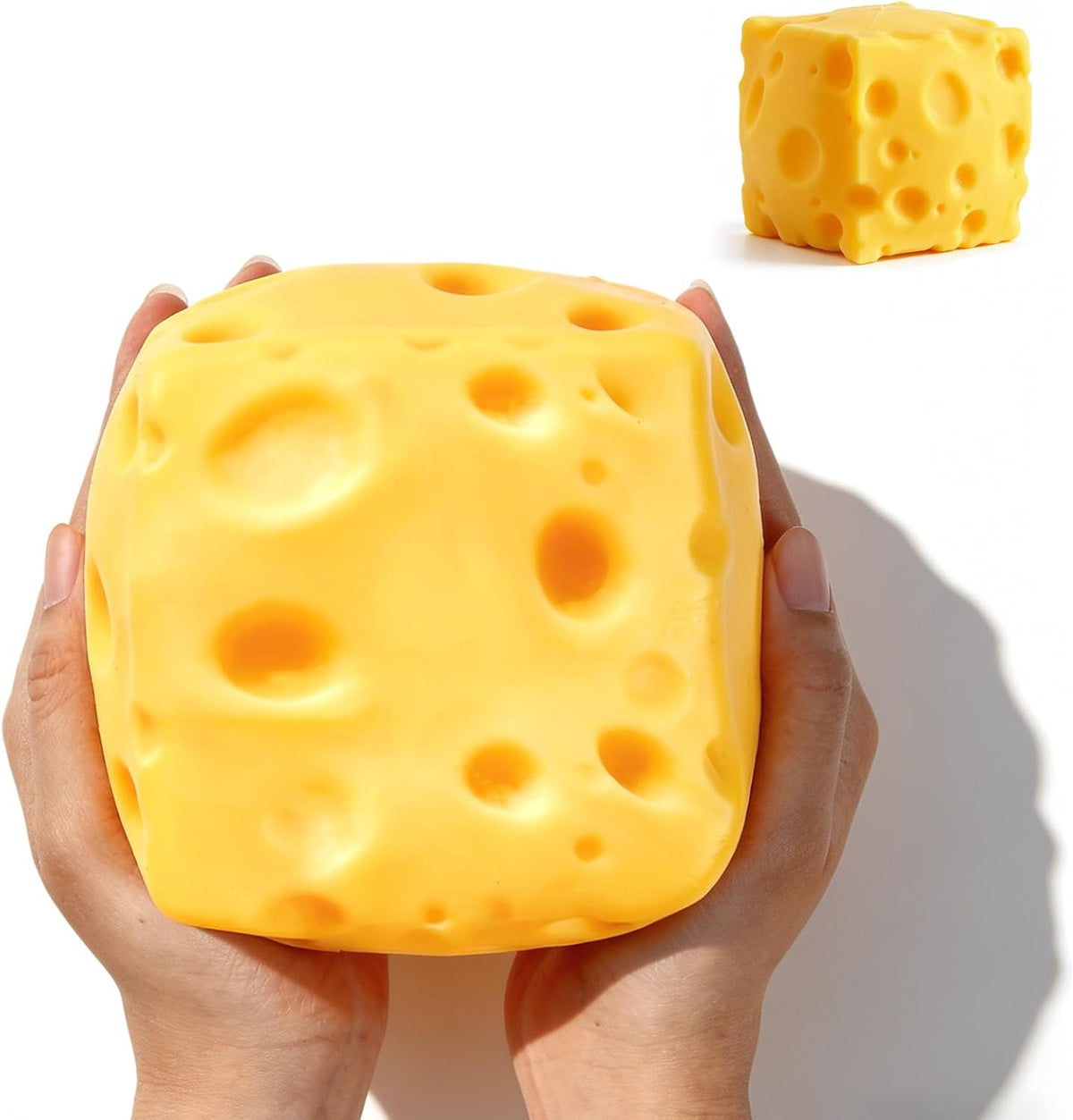 Giant Cheese Squishy, Oversized Block for Both Hands