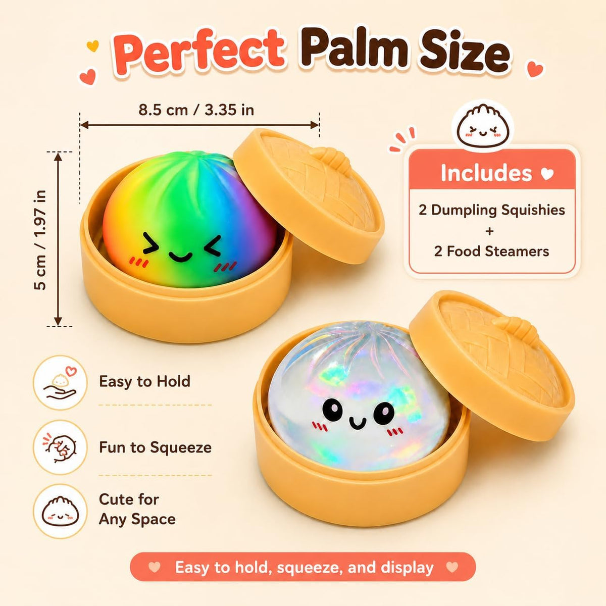 Tie dye dumpling squishy squeeze toy - stress relief fidget