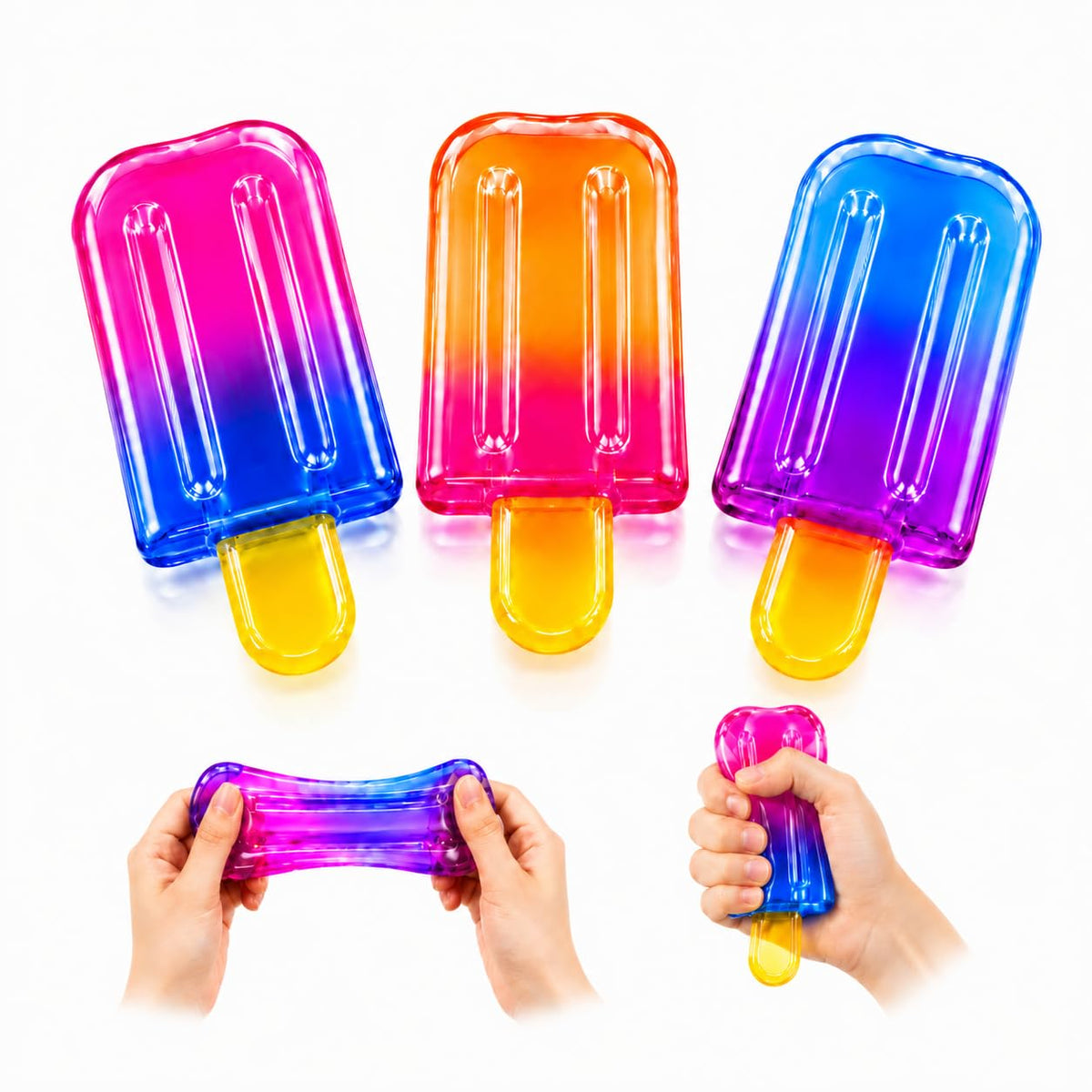 Popsicle Squishy Toys – 3 Pack Slow Rising Ice Cream Fidget Set