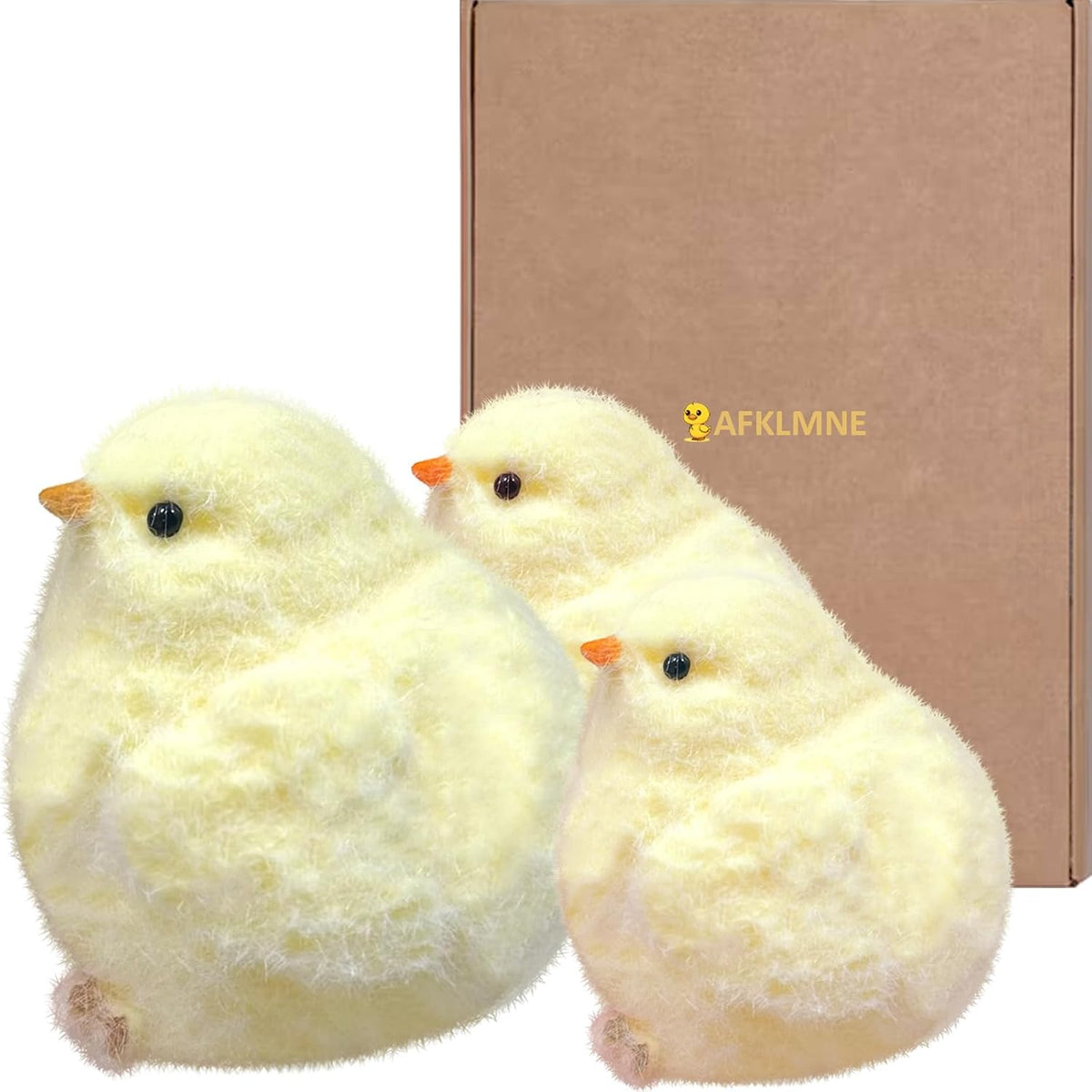 Chick Squishy Gift Set, 3 Soft Fuzzy Squeeze Stress Toys