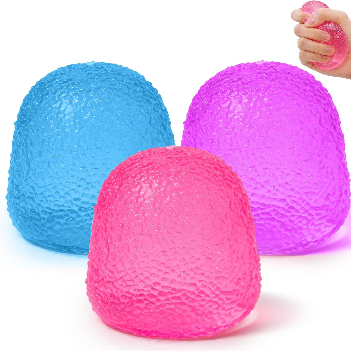 3 Pack Gumdrop Candy Squishy Solid Squeeze Stress Balls