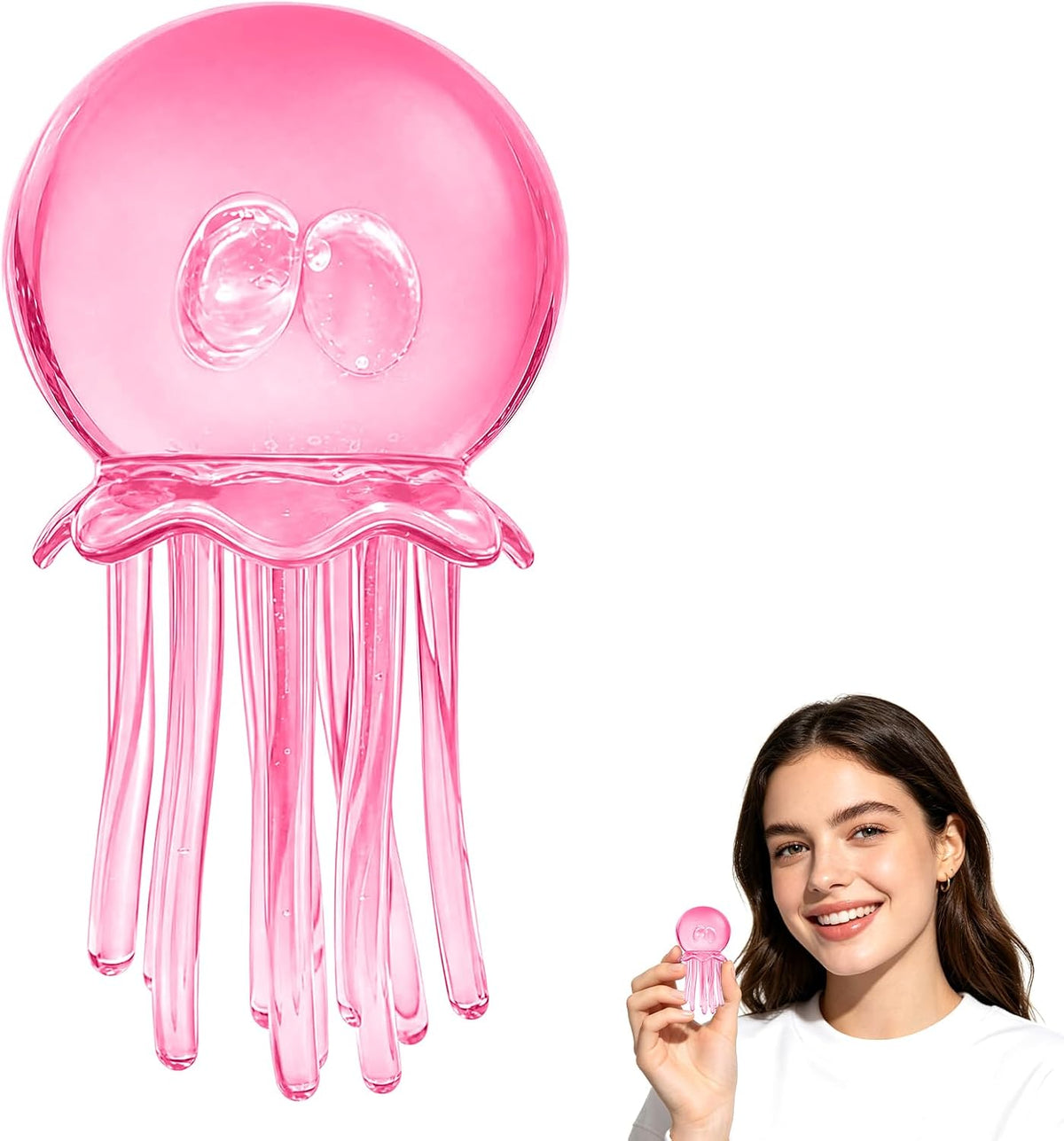 Mochi Jellyfish Squishy Soft Squeeze Stress Toy, Pink