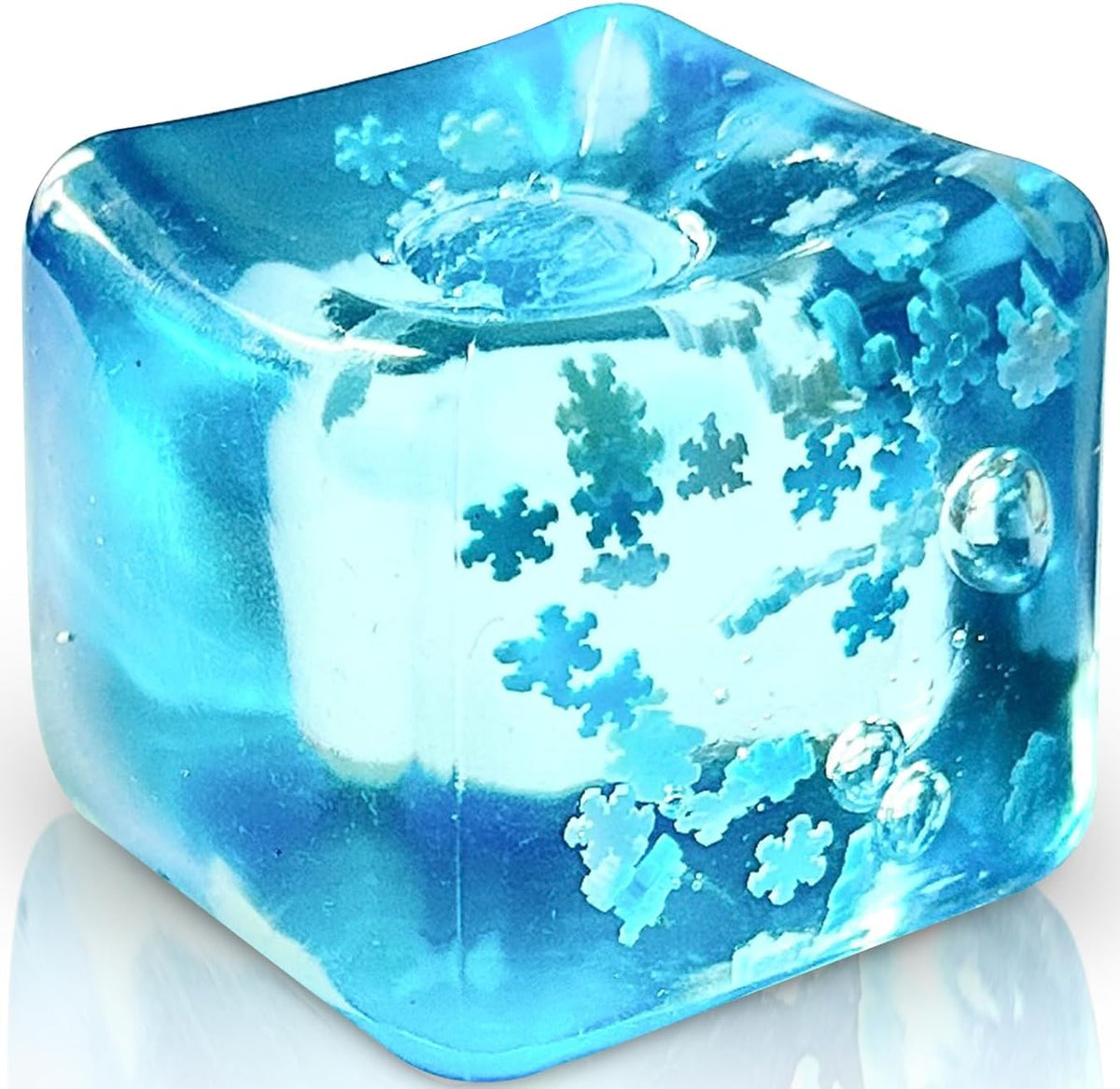 Snow Globe Ice Cube Squishy - Snowflake Slow Rising Stress Ball