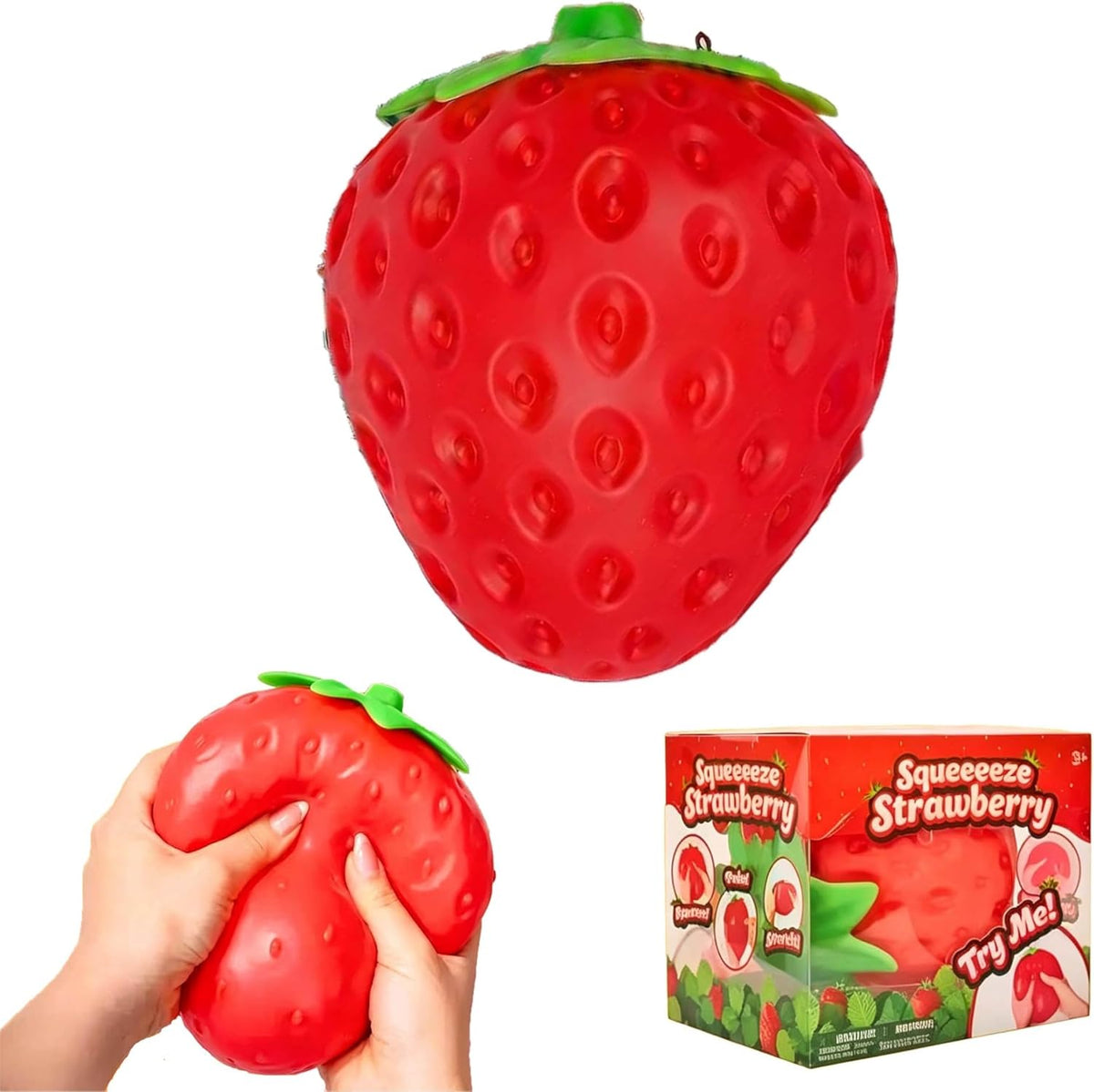5.9 Inch Strawberry Squishy, Giant Lifelike Berry Fidget