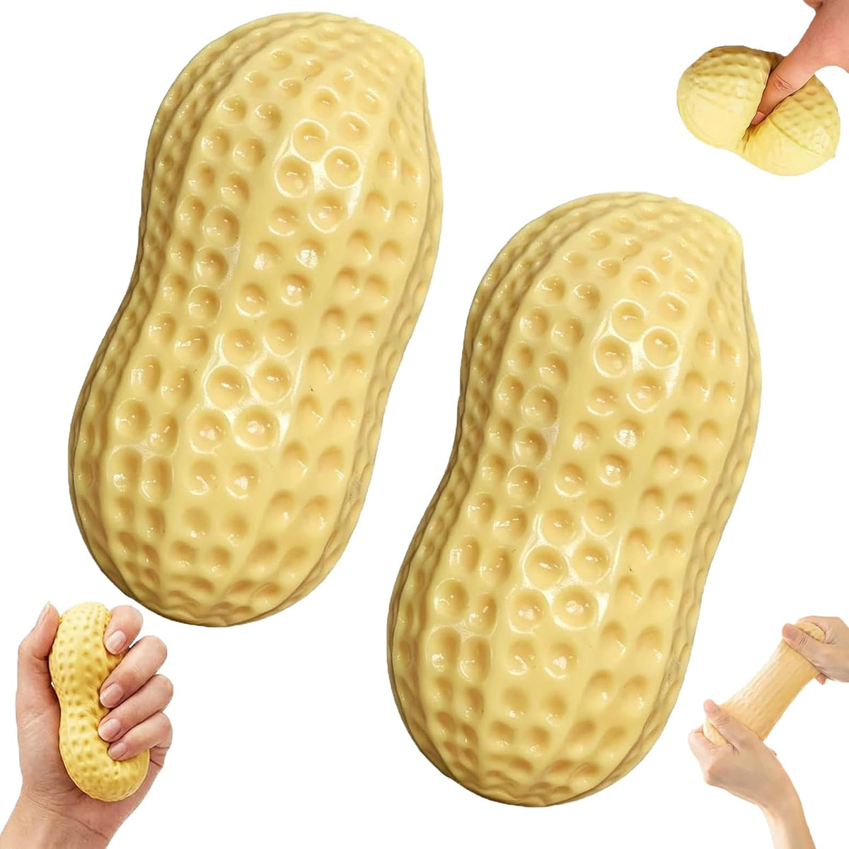 2 Pack Peanut Squishy — Double the Squeeze for Desk and Car