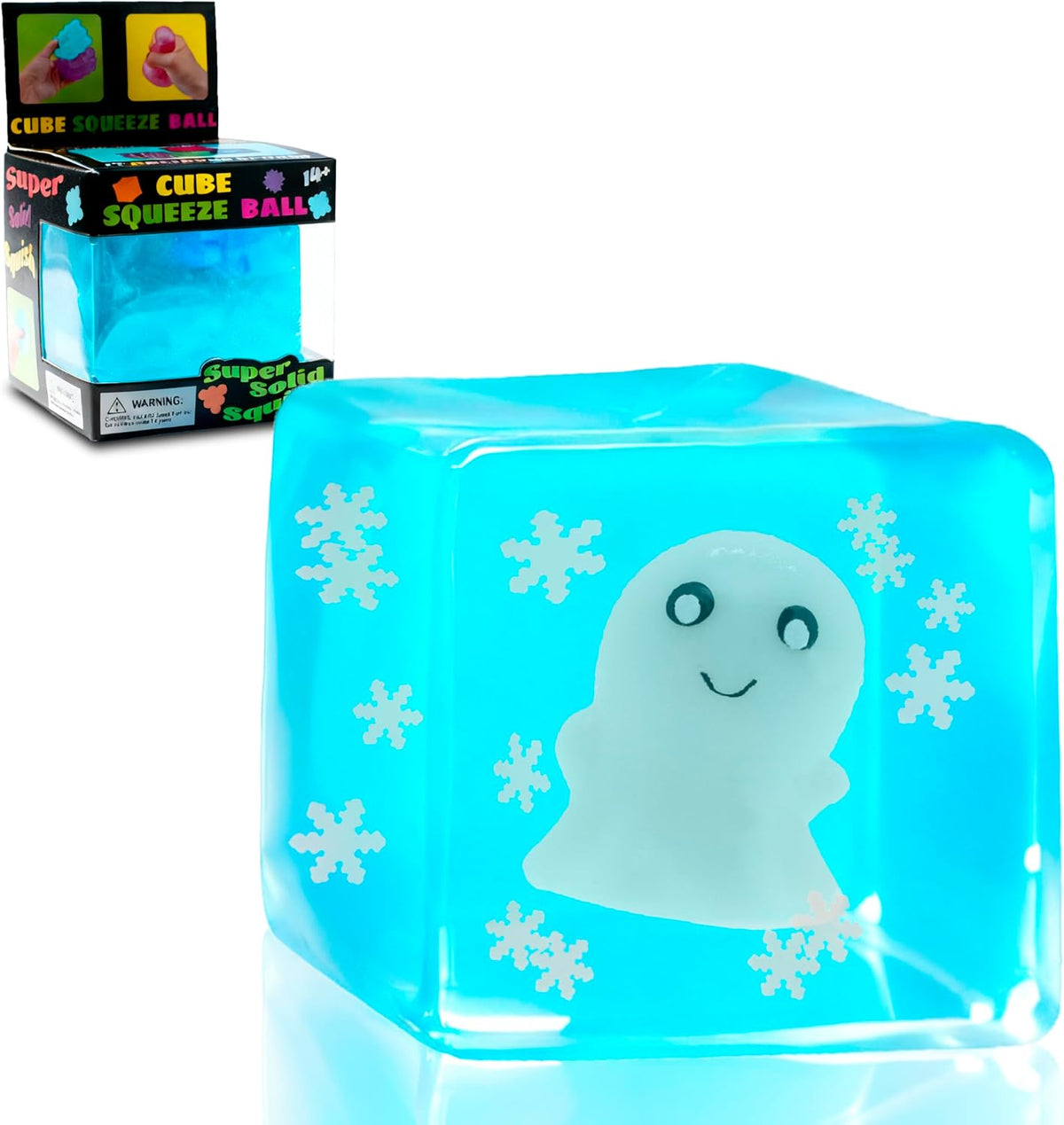 Glow In The Dark Ghost Squishy Cube Jelly Squeeze Toy