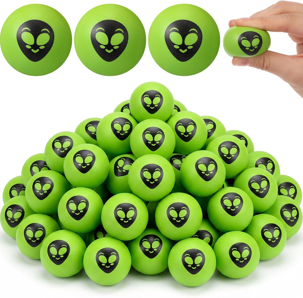 Alien Squishy Stress Balls 50 Pack Bulk Party Favors